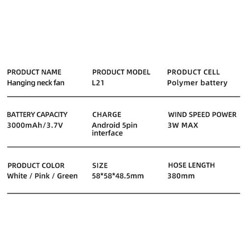 Mechanical Operation -Powered Fan Lazy Leaf-Less Hanging Neck Fan Long Life For Sports And Travelling