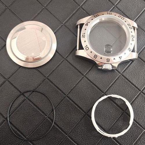 40mm Diving Case Single Direction Rotary Gmt Bezel Mineral Glass Magnifier For 8215 8205 8200 821a /mingzhu 2813 3804 Movement