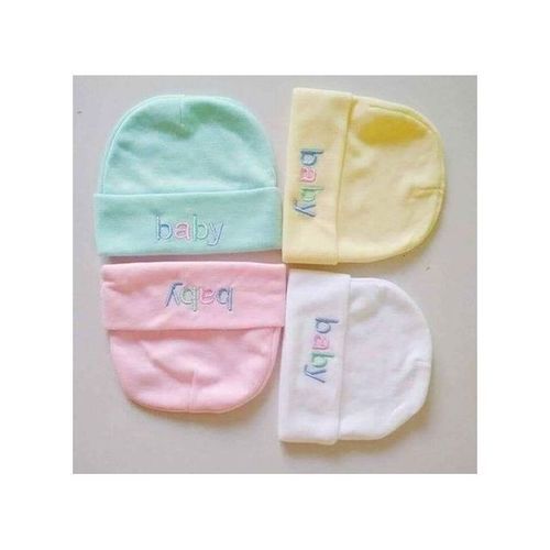Baby 4Pcs BABY Printed Newborn Baby Girl Boy Caps - Multicolored