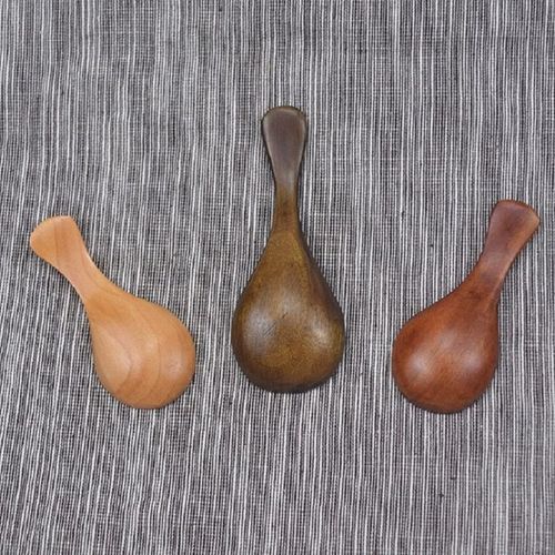 10 PCS Log Short Handle Wide Mouth Milk Powder Spoon Wooden Seasoning Tea Spoon, Style:A