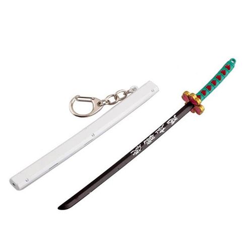 Mini Anime Demon Slayer Keychain Cosplay Katana Nezuko Zenitsu Tanjirou Inosuke Metal Pendant Keyrings s Kids Toy