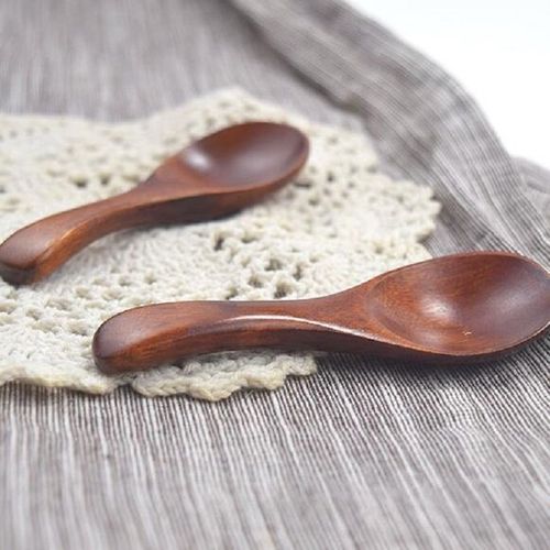 10 PCS Log Short Handle Wide Mouth Milk Powder Spoon Wooden Seasoning Tea Spoon, Style:A