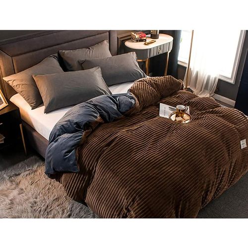 Coral Velvet Duvet King Size Brown