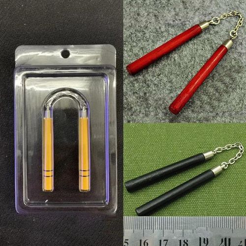ZY3009 1/6 Scale Chinese Kong Fu Nunchaku Black Red Metal Model Accessories Combat for 12'' Figure Body