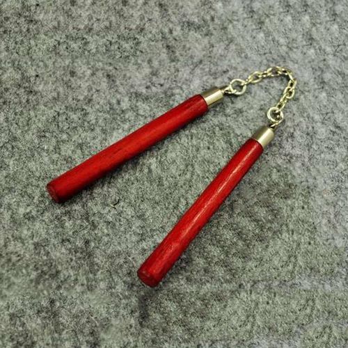 ZY3009 1/6 Scale Chinese Kong Fu Nunchaku Black Red Metal Model Accessories Combat for 12'' Figure Body