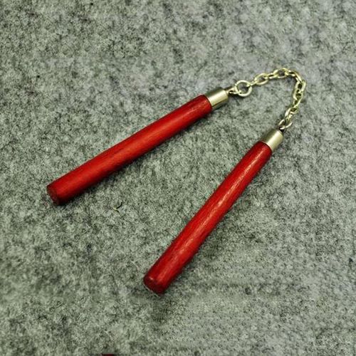 ZY3009 1/6 Scale Chinese Kong Fu Nunchaku Black Red Metal Model Accessories Combat for 12'' Figure Body