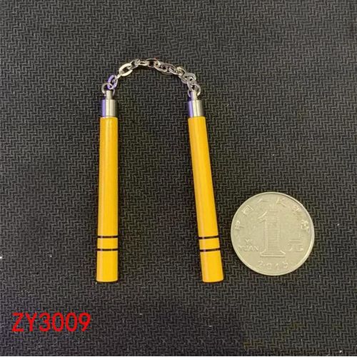 ZY3009 1/6 Scale Chinese Kong Fu Nunchaku Black Red Metal Model Accessories Combat for 12'' Figure Body