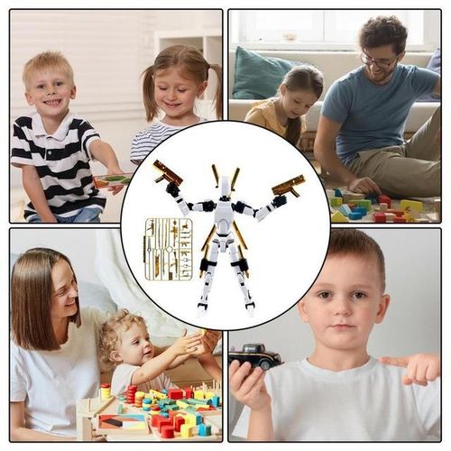 Statue Action Figure Magnetic Assembly Model Kit Toy For Boys Action Figure Playset Multi-Jointed Movable For Boys Girls Kids