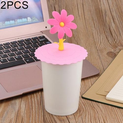 2 PCS Super Cute Sunflower Shape Reusable Silicone Cover Splicing Thermal Insulation Cover(Pink)