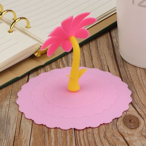2 PCS Super Cute Sunflower Shape Reusable Silicone Cover Splicing Thermal Insulation Cover(Pink)