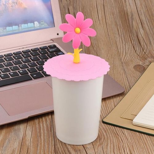 2 PCS Super Cute Sunflower Shape Reusable Silicone Cover Splicing Thermal Insulation Cover(Pink)