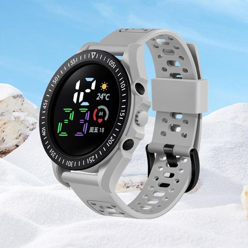 Kids LED Digital Sports Watch Waterproof Comfortable-Grey