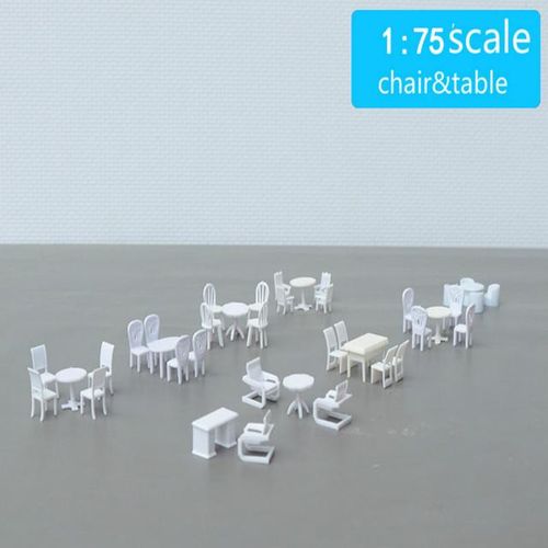5sets/lot 1/75 Scale Plastic Model Chair Table For Architecture Model Building Kits Toy Or Hobby Maker