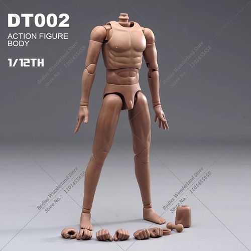 Pale White Black Skin 1/6 Super Movable Male Muscle Super Flexible Joint Body with Different Hand Shape fit 12" Action Figure