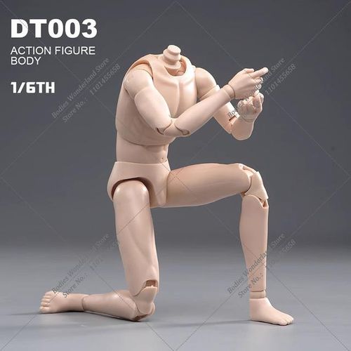 Pale White Black Skin 1/6 Super Movable Male Muscle Super Flexible Joint Body with Different Hand Shape fit 12