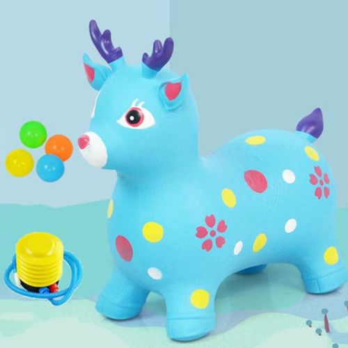 Creative Musical Rides Animal Bouncy Horse Toys Inflatable Bouncer Jumping Child Kids Inflatable Rubber Deer Boy Girl