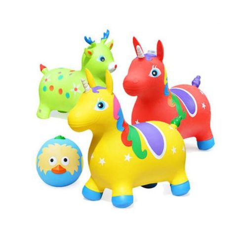 Creative Musical Rides Animal Bouncy Horse Toys Inflatable Bouncer Jumping Child Kids Inflatable Rubber Deer Boy Girl
