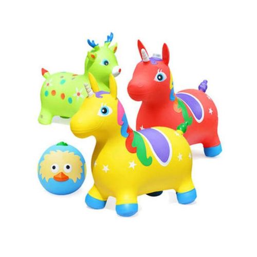 Creative Musical Rides Animal Bouncy Horse Toys Inflatable Bouncer Jumping Child Kids Inflatable Rubber Deer Boy Girl