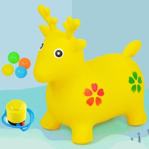 Creative Musical Rides Animal Bouncy Horse Toys Inflatable Bouncer Jumping Child Kids Inflatable Rubber Deer Boy Girl
