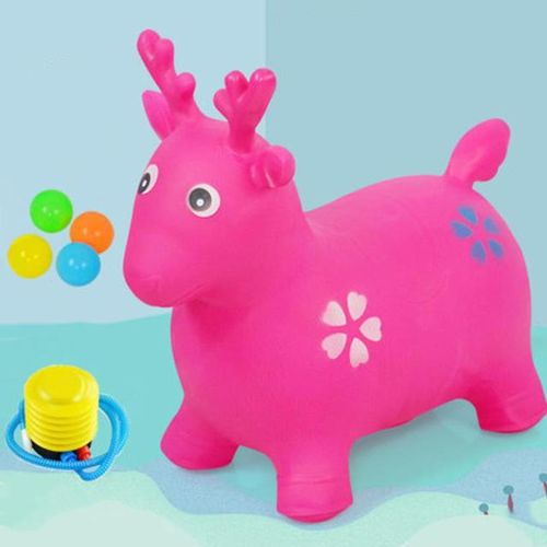 Creative Musical Rides Animal Bouncy Horse Toys Inflatable Bouncer Jumping Child Kids Inflatable Rubber Deer Boy Girl