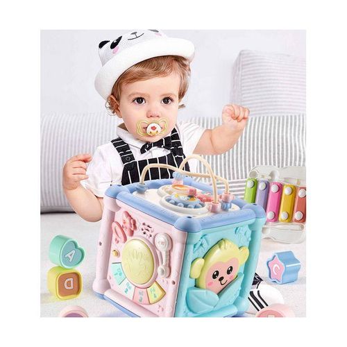 Baby Multifunctional Hexahedron Toys Piano Drum Puzzle Early Educational Music Toys