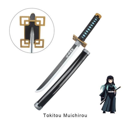Demon Slayer Katana 60cm Character Role-playing s Toys Bamboo Film and Television Props Giyuu Blue Sanemi
