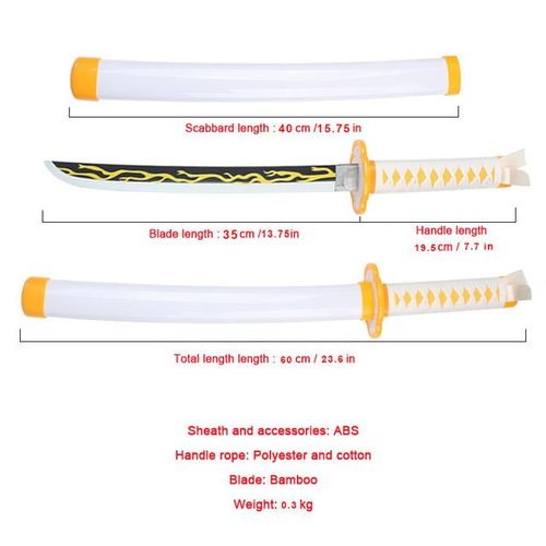 Demon Slayer Katana 60cm Character Role-playing s Toys Bamboo Film and Television Props Giyuu Blue Sanemi