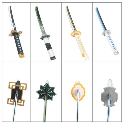 Demon Slayer Katana 60cm Character Role-playing s Toys Bamboo Film and Television Props Giyuu Blue Sanemi