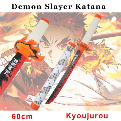 Demon Slayer Katana 60cm Character Role-playing s Toys Bamboo Film and Television Props Giyuu Blue Sanemi