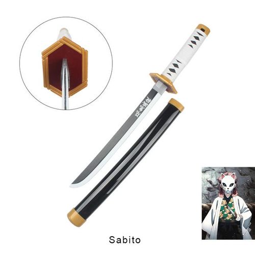 Demon Slayer Katana 60cm Character Role-playing s Toys Bamboo Film and Television Props Giyuu Blue Sanemi