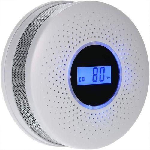 Carbon Monoxide and Smoke Combo Detector Battery Operated CO Alarm with LED Light Flashing Sound Warning NO5124