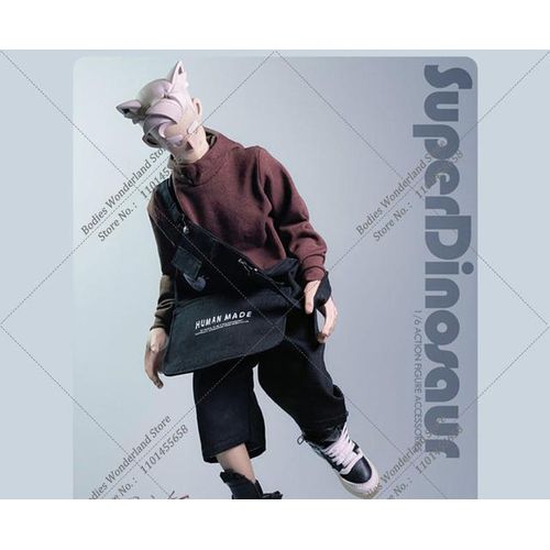 1/6 Scale Fashion Male Loose Bib Overalls Vintage Jean Jumpsuit Suspender Trousers Hoodies Fit 12