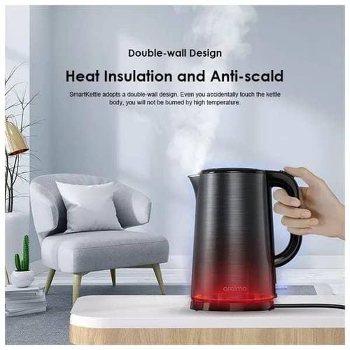 Oraimo Electric Stainless Steel Double-wall Design Precise Temperature Control Water Boiling Smart Kettle 1.7L Full Metal Liner Jar Pot- Multicolor