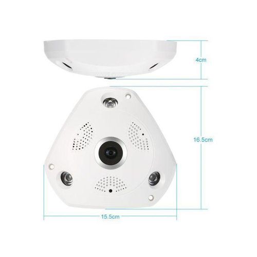 960P HD 360 Degree Wireless Wifi VR IP Camera Full View 1.44MM Lens Fish Eye Panoramic Indoor Security CCTV Camera Support Phone APP Remote Control (White) WANKAI