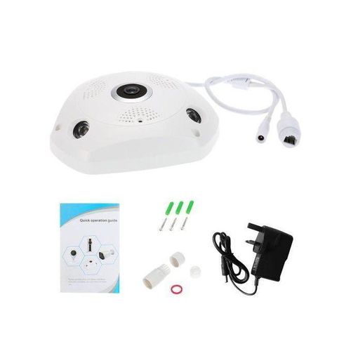960P HD 360 Degree Wireless Wifi VR IP Camera Full View 1.44MM Lens Fish Eye Panoramic Indoor Security CCTV Camera Support Phone APP Remote Control (White) WANKAI