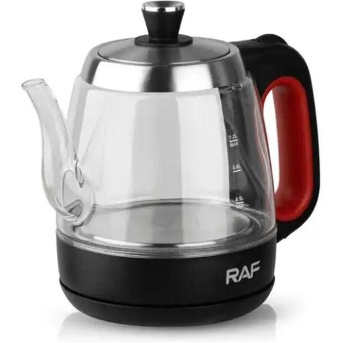 1.2L Electric Glass Kettle Heat Resistant Boiling Ceramic Glass Kettle Double Layer Protection Protative Glass Kettle -Multicolor