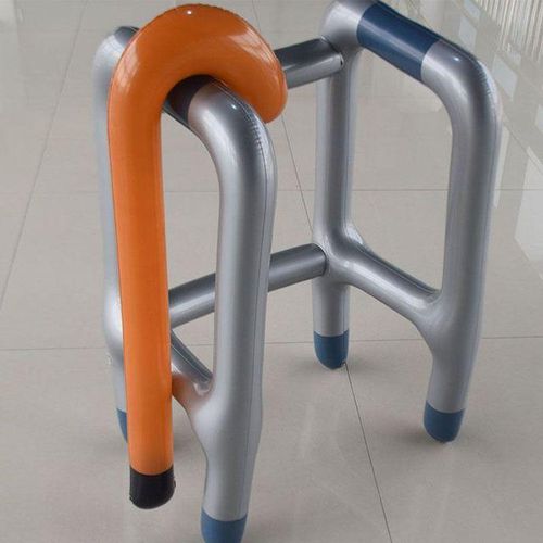 2Pcs Novelty Cosplay Supplies PVC Costume Party Inflatable Toys Walking Blow Up Prop Zimmer Frame