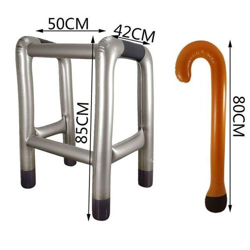 2Pcs Novelty Cosplay Supplies PVC Costume Party Inflatable Toys Walking Blow Up Prop Zimmer Frame