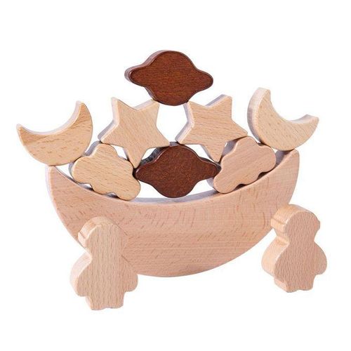 Funny Moon Stacking Blocks Preschool Game Star Balance Puzzle For Kids