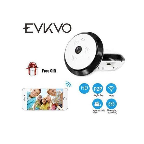 360eyes APP HD FishEye IP Camera Wireless 1080P 360 Degree Mini CCTV Camera 2MP WiFi Camera Panoramic Infared Cam Black WANKAI