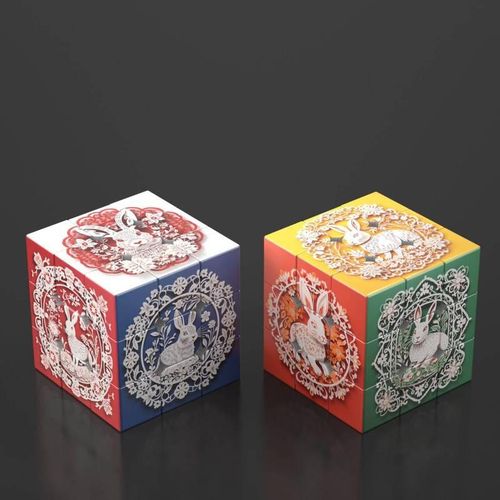 2x2 3x3 Mahjong National Style Animal Fruit Cartoon Magic Cube Jigsaw Puzzle Children Magico Educational Cube