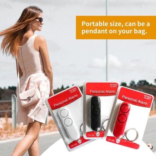 DM Fashion 120dB Antirape Device Dual Speakers Loud Alarm Alert Keychain Pendant  White