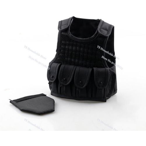 1/6 Man Black Combat Vest SWAT Series Mini Simulation Clothes Accessory For 12" Male Action Figure Body Decors