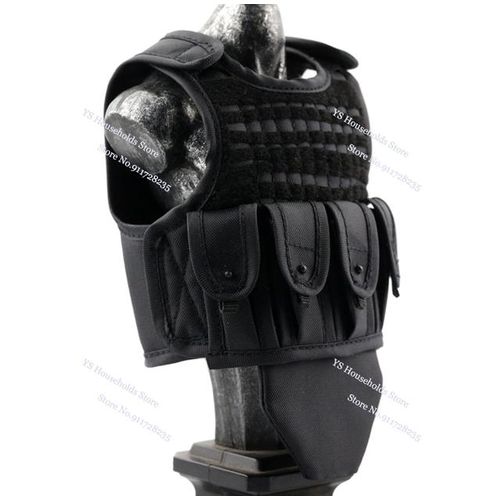 1/6 Man Black Combat Vest SWAT Series Mini Simulation Clothes Accessory For 12