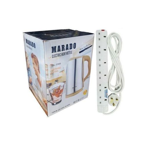 Marado  Elegant Kettle Percolator Beige & 6 Way Power King Extension Cable