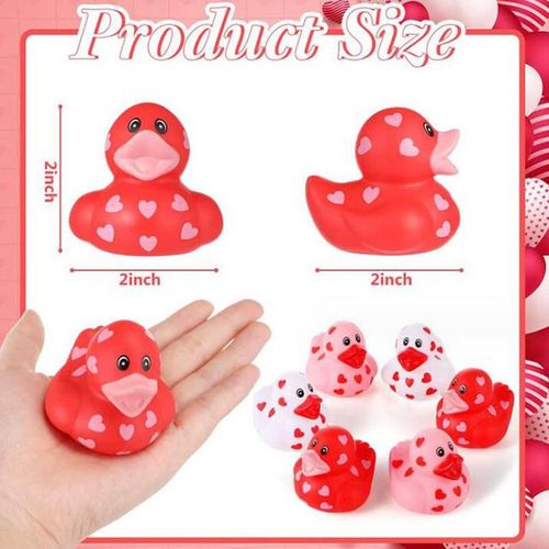 5-30Pcs Kids Rubber Duck Valentines Day Gifts Love Hearts Cute Ducks Gifts Party Favor Prizes Valentine’s Greeting
