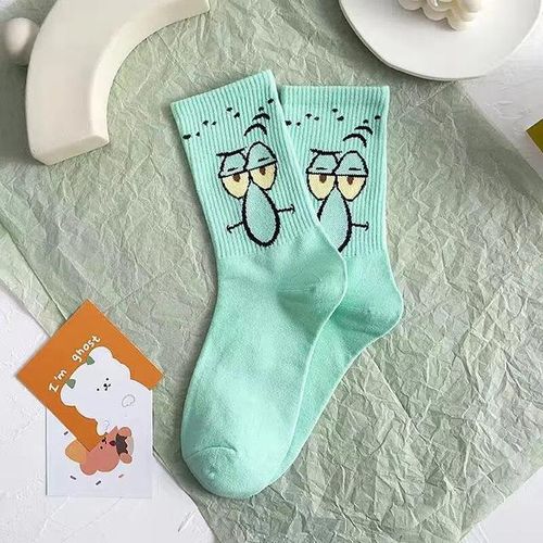 Sponge-Bob Funky Harajuku Trend Women Funny Sock Anime Cartoon Girl Kawaii Socks Unisex Autumn Surprise Mid Socks Gifts