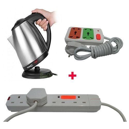 Scarlet Electric Kettle 2l AND Free 4WAY, And 2WAY, Extension CABLE