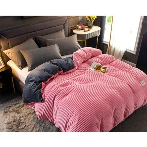 Coral Velvet Duvet King Size Pink