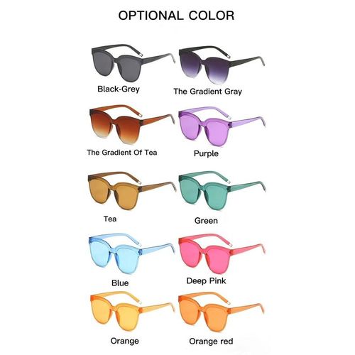 2023 Color Glasses Rimless Jelly Clear All-in-one Ocean Piece Sunglasses Unisex Gradient Hop Sunglasses